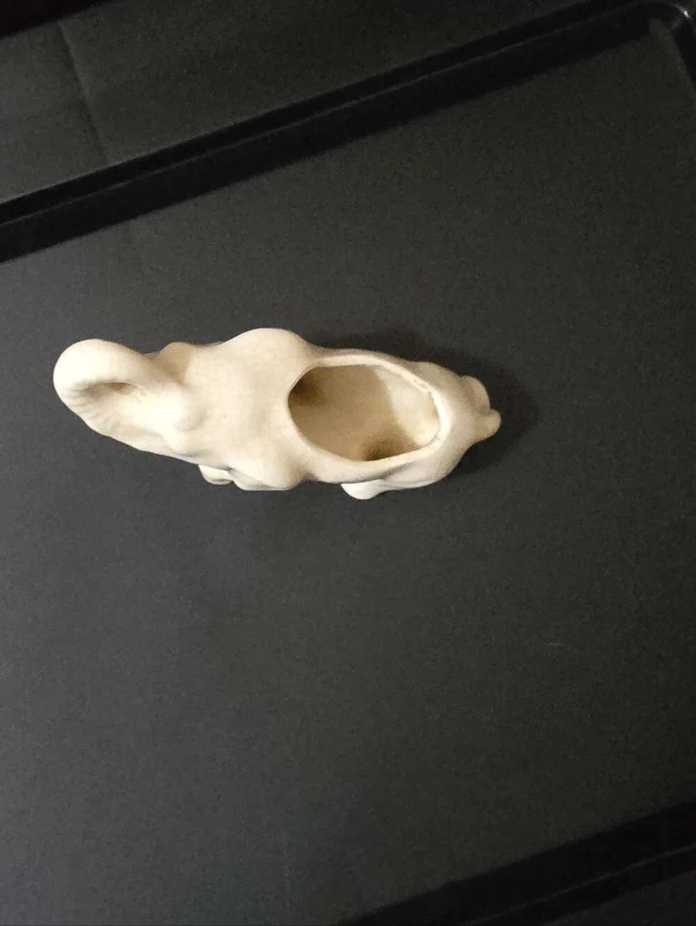 Vintage Ceramic Elephant Planter - Cream Decorative Accent